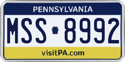PA license plate MSS8992
