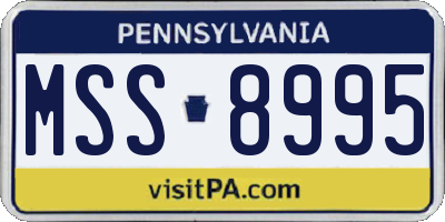 PA license plate MSS8995