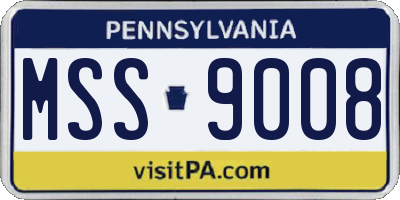 PA license plate MSS9008