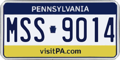 PA license plate MSS9014