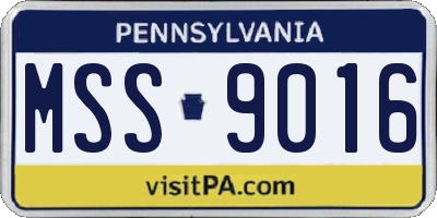 PA license plate MSS9016