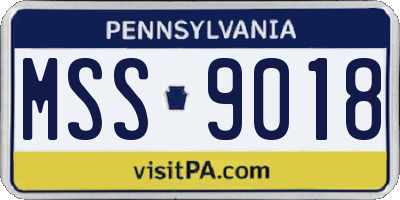 PA license plate MSS9018