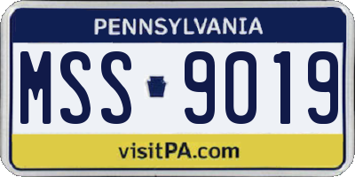 PA license plate MSS9019