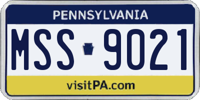 PA license plate MSS9021