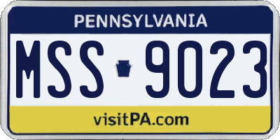 PA license plate MSS9023