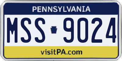 PA license plate MSS9024