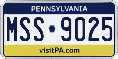PA license plate MSS9025