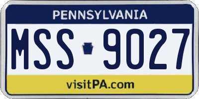 PA license plate MSS9027