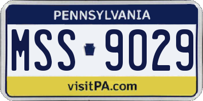 PA license plate MSS9029
