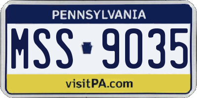 PA license plate MSS9035
