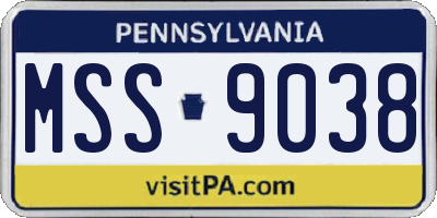 PA license plate MSS9038