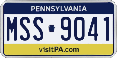 PA license plate MSS9041