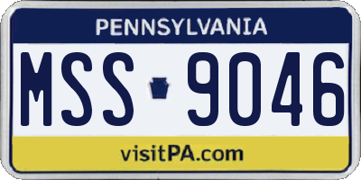 PA license plate MSS9046