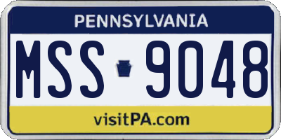 PA license plate MSS9048