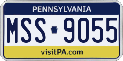 PA license plate MSS9055