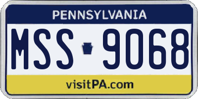 PA license plate MSS9068