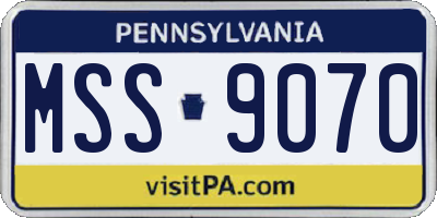 PA license plate MSS9070