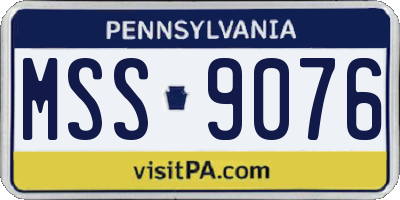 PA license plate MSS9076
