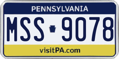 PA license plate MSS9078