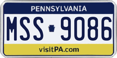 PA license plate MSS9086