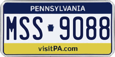 PA license plate MSS9088