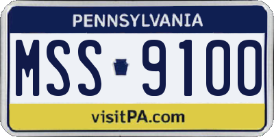 PA license plate MSS9100