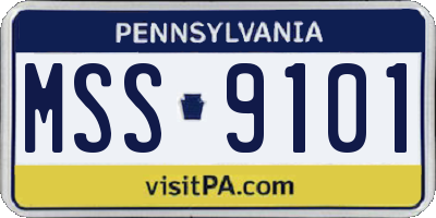PA license plate MSS9101