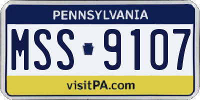 PA license plate MSS9107