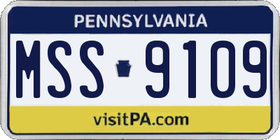 PA license plate MSS9109