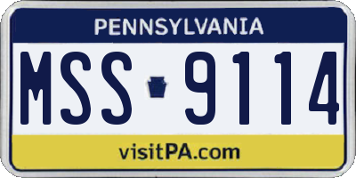 PA license plate MSS9114