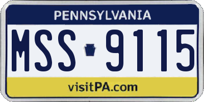 PA license plate MSS9115