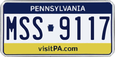 PA license plate MSS9117