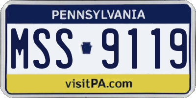 PA license plate MSS9119