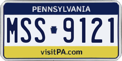 PA license plate MSS9121