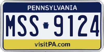 PA license plate MSS9124