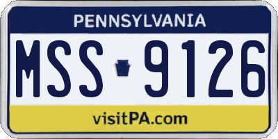 PA license plate MSS9126