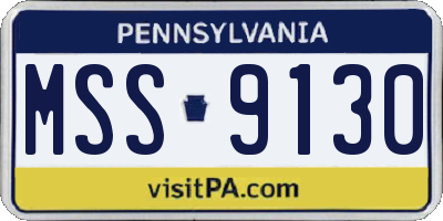 PA license plate MSS9130