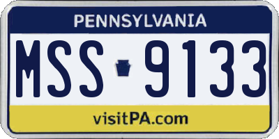 PA license plate MSS9133
