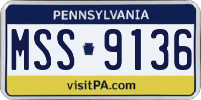 PA license plate MSS9136