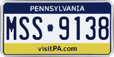 PA license plate MSS9138