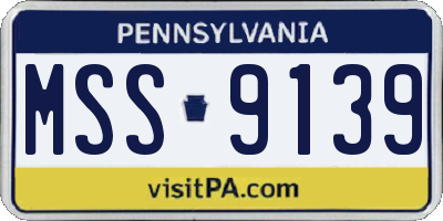 PA license plate MSS9139
