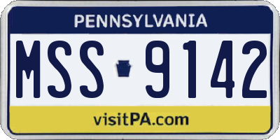 PA license plate MSS9142