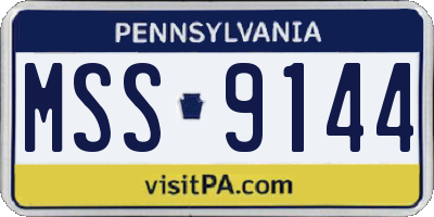 PA license plate MSS9144