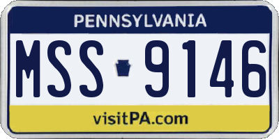 PA license plate MSS9146