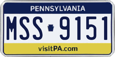 PA license plate MSS9151