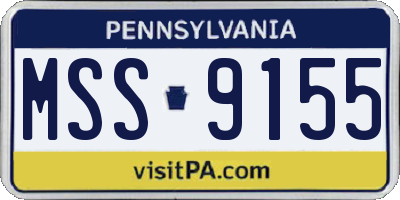 PA license plate MSS9155