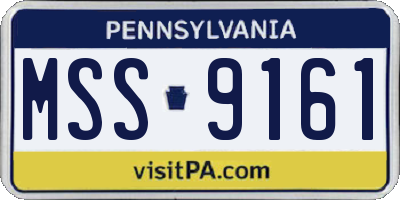 PA license plate MSS9161