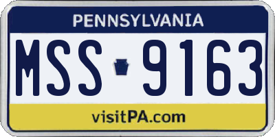 PA license plate MSS9163