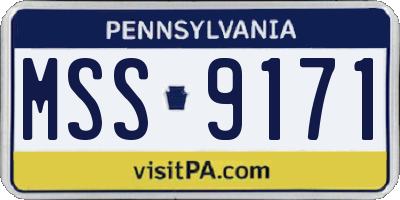 PA license plate MSS9171