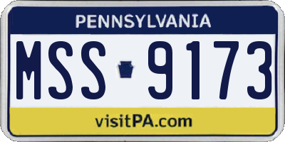 PA license plate MSS9173